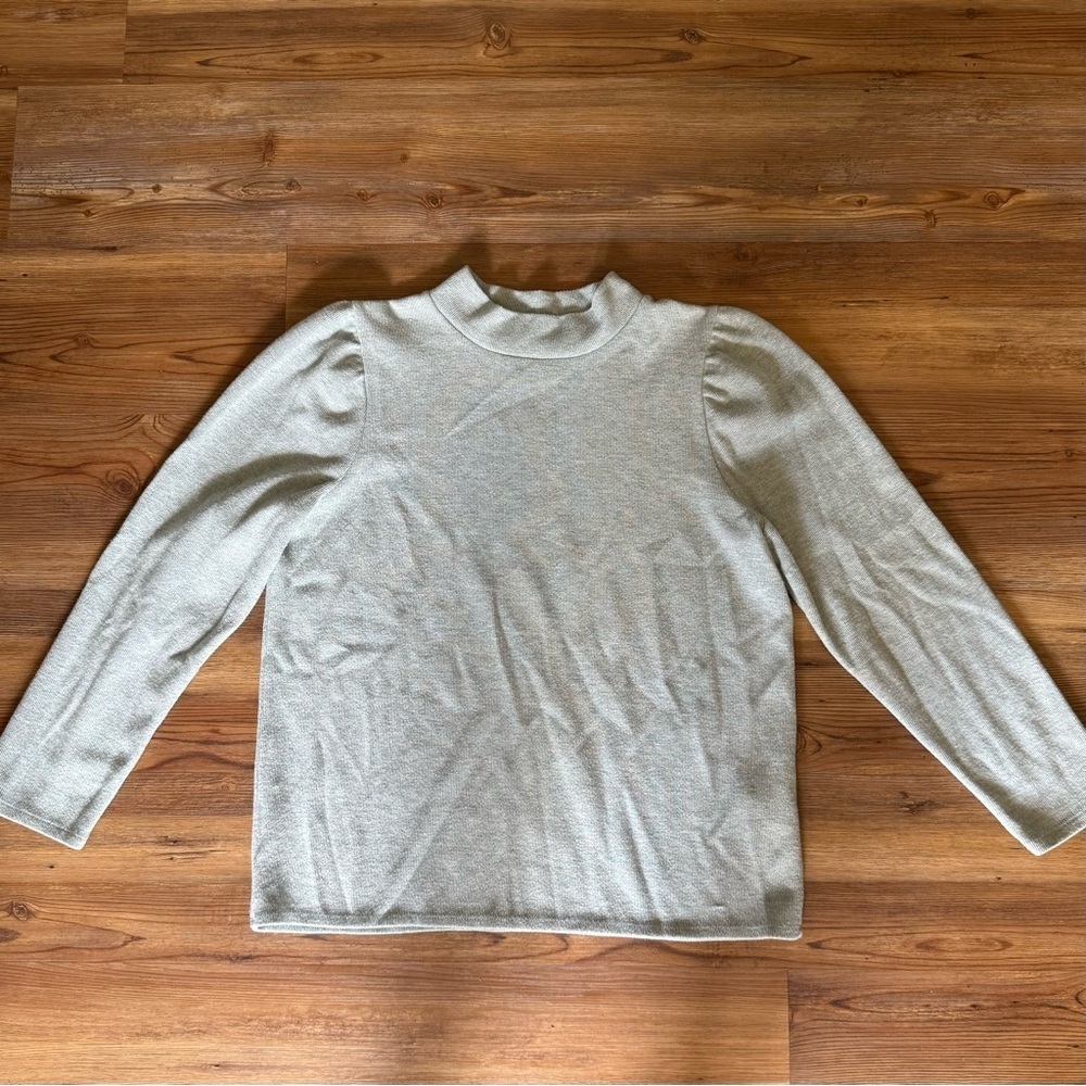 Madewell light green mock neck Knit Sweater cozy warm XL
